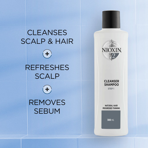 Nioxin SYS2 Cleanser Shampoo Šampoon naturaalsetele, märgatavalt hõrenevatele juustele 300ml