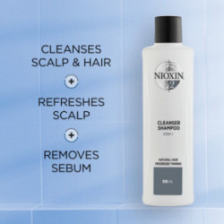 Nioxin SYS2 Cleanser Shampoo Šampoon naturaalsetele, märgatavalt hõrenevatele juustele 300ml