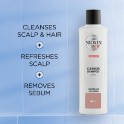 Nioxin SYS3 Cleanser Shampoo Šampoon värvitud, kergelt hõrenevatele juustele 300ml