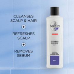 Nioxin SYS6 Cleanser Shampoo Šampoon keemiliselt töödeldud, märgatavalt hõrenevatele juustele 300ml