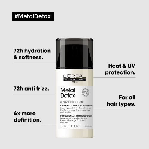L'Oréal Professionnel Metal Detox Anti-Metal High Protection Leave In Cream Kaitsev juuksekreem 100ml