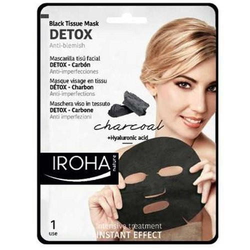IROHA Black Tissue Detox Facial Mask Charcoal Sügavpuhastav näomaks söega 23ml