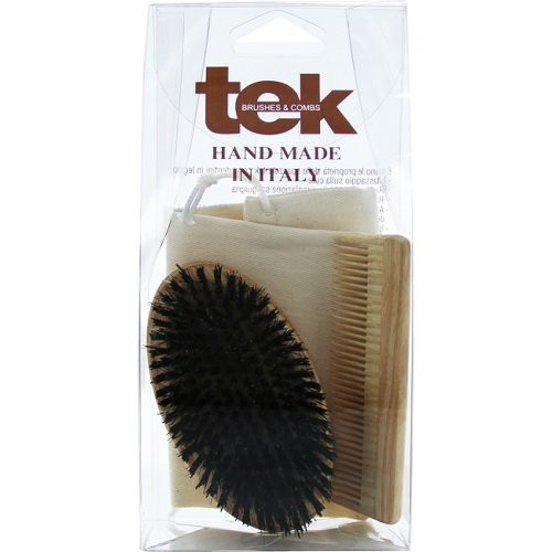 TEK Ash Wood Beard Brush and Comb Gift Set Kingikomplekt talle