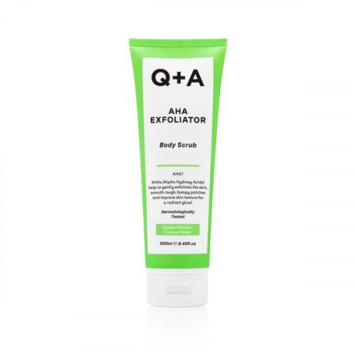 Q+A Exfoliator Body Scrub Kehakoorija AHA-happega 250ml