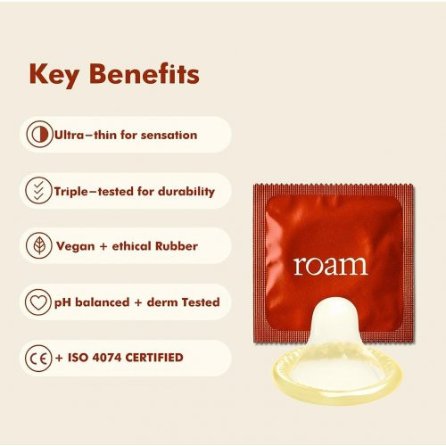 Roam Natural Latex Ultra-Thin Condoms Large Fit Üliõhukesed kondoomid 4 tk.