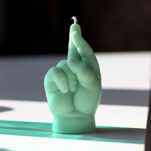 CandleHand Baby Crossed Fingers Candle Küünal Pastel Blue