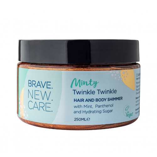 Brave New Hair Minty Twinkle Hair & Body Shimmer Niisutav ja rahustav geel nahale ja juustele 250ml