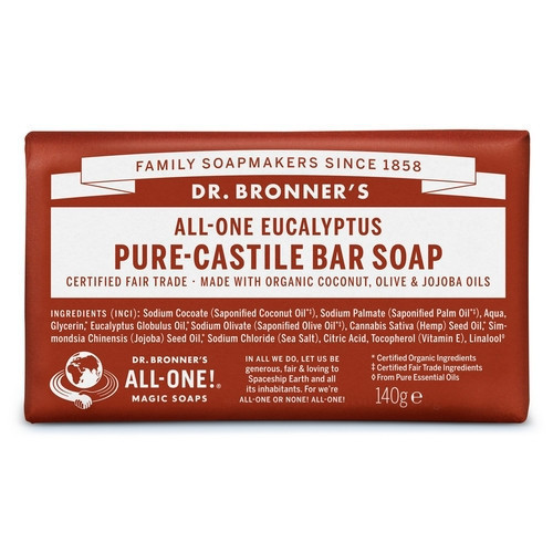 Dr. Bronner's Eucaliptus Pure Castile Bar Soap Eukalüptiõliga tahke seep 140g