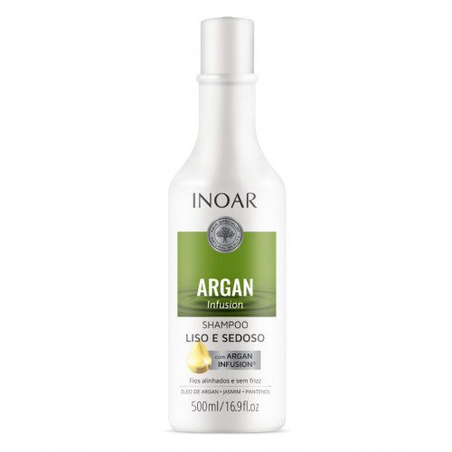 Inoar Argan Infusion Smooth and Silky Shampoo Šampoon siledamate ja pehmemate juuste jaoks 500ml