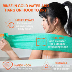 Cleanlogic Bath & Body Exfoliating Stretch Cloth Ištempiama kūno šveitimo plaušinė Emerald