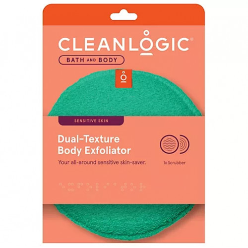 Cleanlogic Bath & Body Sensitive Skin Dual-Texture Body Exfoliator Keha küürimiskäsn Emerald