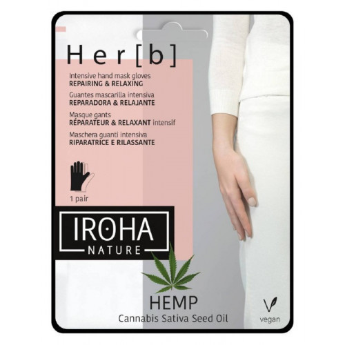 IROHA Hand Mask Gloves with Cannabis Seed Oil Kätemask 1 pair
