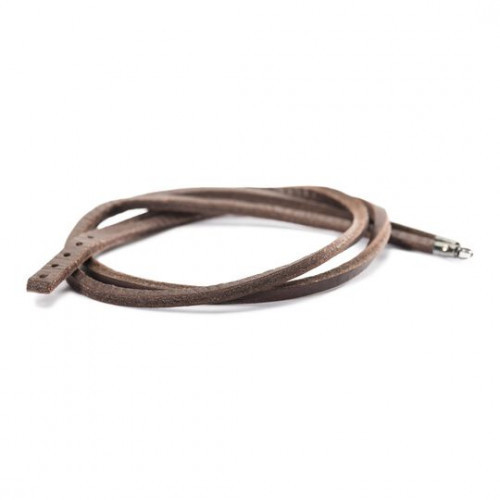 Trollbeads Leather Bracelet Brown with Sterling Silver Plain Lock 36 cm