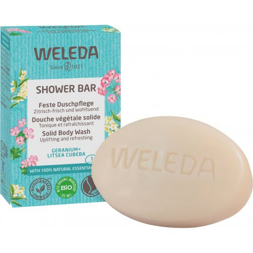 Weleda Shower Bar Solid Body Wash Geranium + Litsea Cubeba Dušiseep 75g