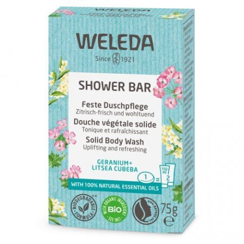 Weleda Shower Bar Solid Body Wash Geranium + Litsea Cubeba Dušiseep 75g