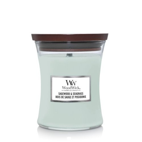 WoodWick Sagewood & Seagrass Candle Küünal Heartwick
