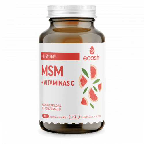 Ecosh MSM + Vitamin C Toidulisand MSM + C-vitamiin 160 kapslit