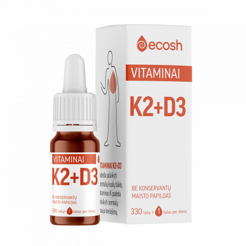 Ecosh Vitamins K2 + D3 Vitamiinid K2 + D3 (2000IU) 10ml