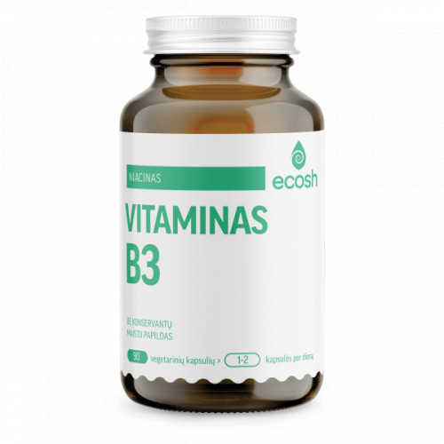 Ecosh Niacine Supplement B3-vitamiin – niatsiin 90 kapslit