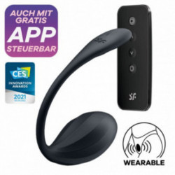 Satisfyer Ribbed Petal Wearable Vibrator G-punkti vibraator Black