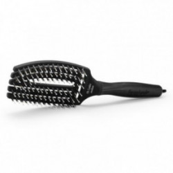 Olivia Garden Fingerbrush Combo Paddle Brush Kaarejas, läbipaistev juuksehari segaharjastega Small