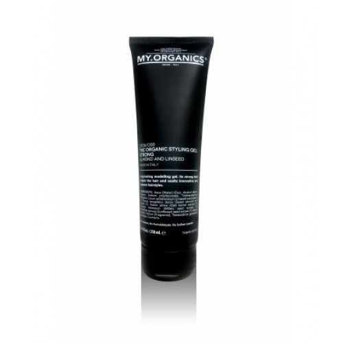 My.Organics Styling Gel Strong Tugevat pidamist andev juuksegeel mandlite ja linaseemnetega 250ml