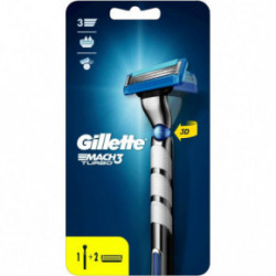 Gillette Mach3 Turbo Razor Handle and Refills Raseerija käepide ja kaks pead Seatud