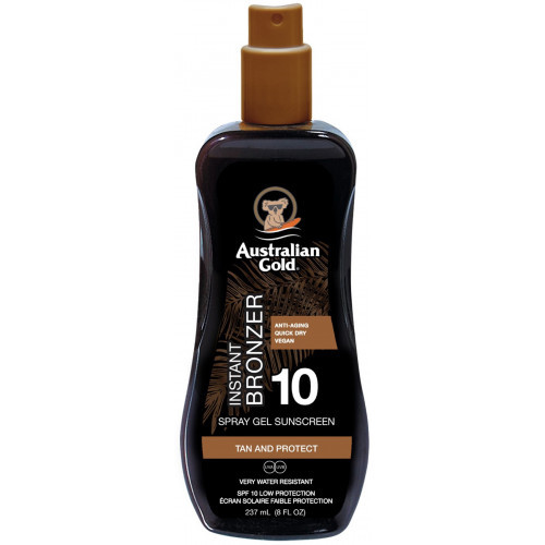 Australian Gold Spray Gel with Instant Bronzer SPF10 Päikesekaitsesprei isepruunistajaga 237ml