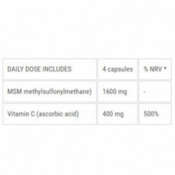 Ecosh MSM + Vitamin C Toidulisand MSM + C-vitamiin 160 kapslit