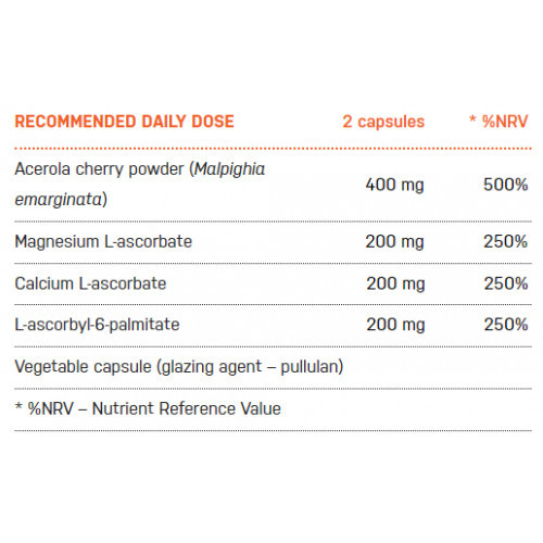 Ecosh Bioactive Vitamin C With Acerola Bioaktiivne C-vitamiin koos acerolaga 90 kapslit