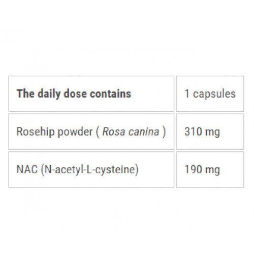 Ecosh N-Acetil Toidulisand NAC koos kibuvitsaga 90 kapslit