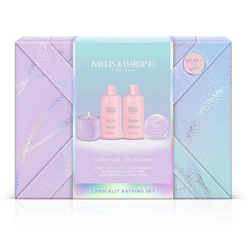 Baylis & Harding Jojoba, Vanilla & Almond Oil Gift Wrapped Candletlit Gift Set Kinkekomplekt