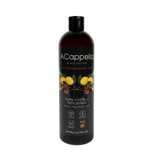 Acappella Black Edition Pink Pepper & Guaiac Wood Refill Kodulõhna täiendamine 500ml