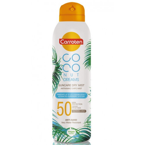 Carroten Dry Mist Coconut Dreams SPF50 Päikesekaitse 200ml