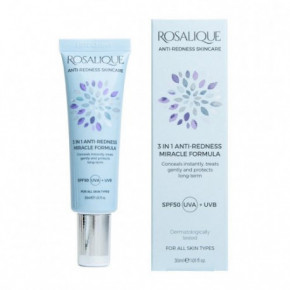 Rosalique 3 in 1 Anti-Redness Miracle Formula SPF50 näokreem punetavale näo- ja kaelanahale