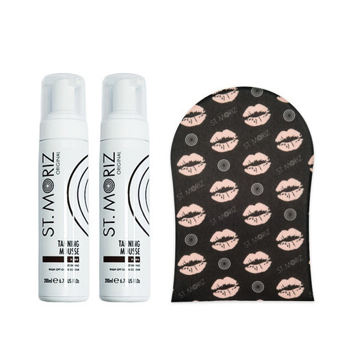 St. Moriz Professional Tanning Mousse Dark x2 + Self Tanning Mitt Isepruunistav vaht + Kingitus