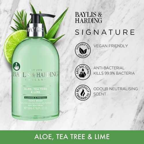 Baylis & Harding Aloe, Tea Tree & Lime Anti Bacterial Hand Wash Käteseep 500ml