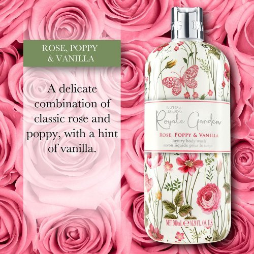 Baylis & Harding Royale Garden Rose, Poppy & Vanilla Body Wash Kehapesuvahend 500ml