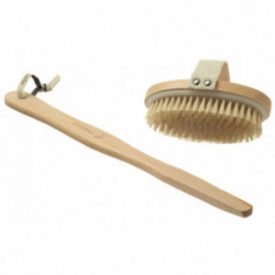 Hydrea London Natural Bristle Body Brush With Detachable Handle Looduslik harjastega kehahari