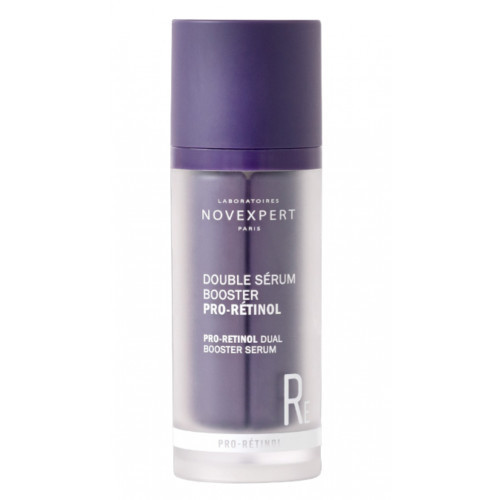 Novexpert Pro Retinol Dual Booster Serum Kahese toimega seerum, mis sisaldab bakuktsiooli, pro-retinooli ja 10% AHA, PHA happeid 30ml