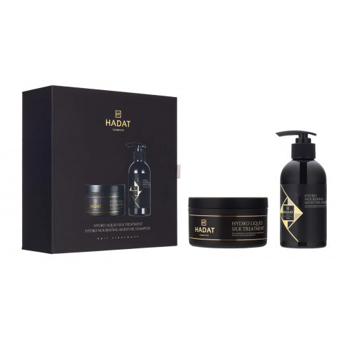 Hadat Cosmetics Nourishing Moisture & Liquid Silk Treatment Gift Box Toitev juuksehoolduskomplekt Seatud