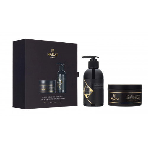 Hadat Cosmetics Intensive Repair Shampoo & Liquid Silk Treatment Gift Box Kahjustatud juuste komplekt Seatud