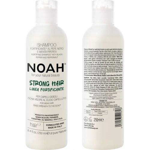 Noah 1.7 Fortifying Shampoo With Black Pepper And Peppermint Tugevdav šampoon 250ml