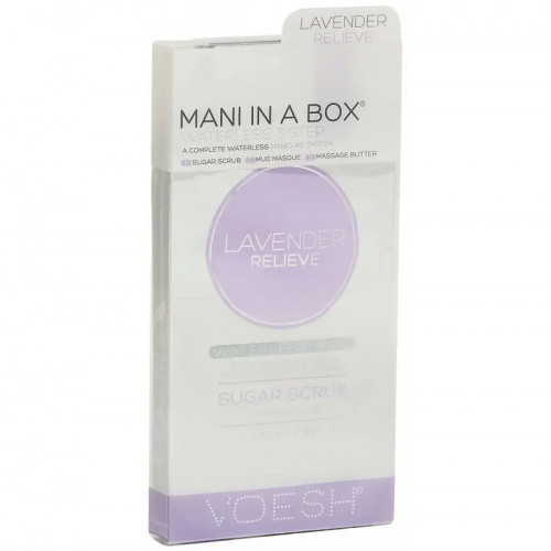 VOESH Waterless Mani In A Box 3 in 1 Lavender Relieve Käte ravi lavendli ekstraktiga Seatud