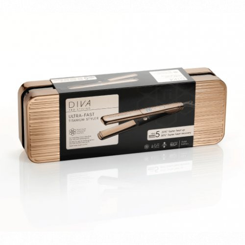 Diva Pro Styling Ultra Fast Gold Titanium Styler Titaanplaatidega sirgendaja 1 unit