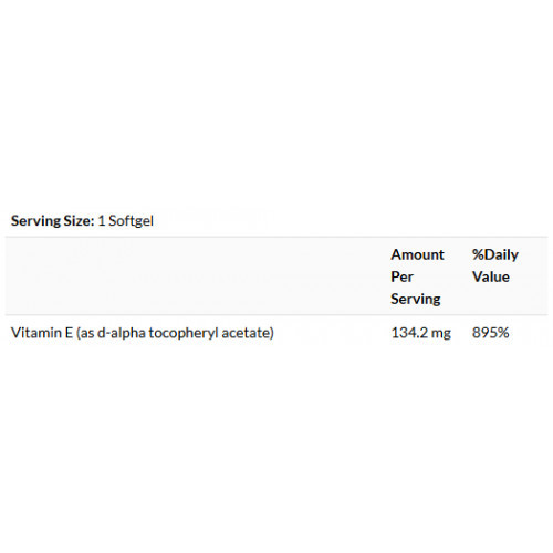 SWANSON Natural Vitamin E Looduslik E-vitamiin 100 kapsulit