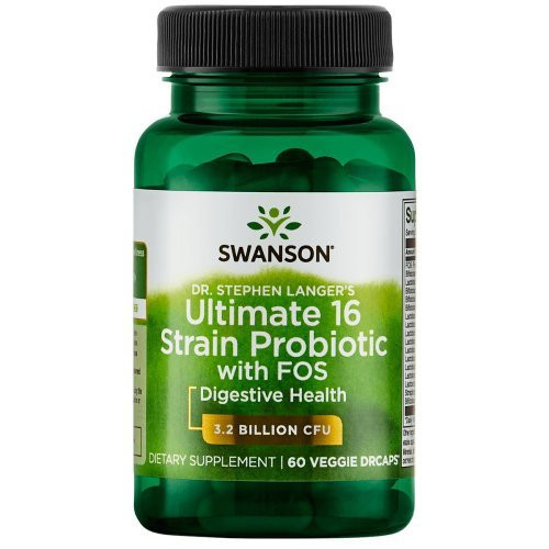 SWANSON Ultimate 16 Strain Probiotic with FOS Piimhappebakterid, Probiootikumid 16 60 kapslit