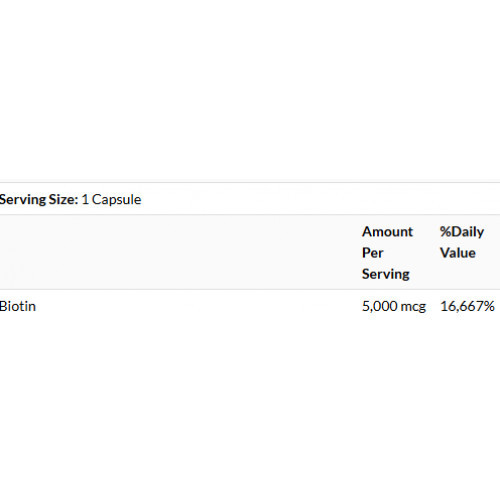 SWANSON Biotin Toidulisand Biotiin 5000 mcg 100 kapsulit