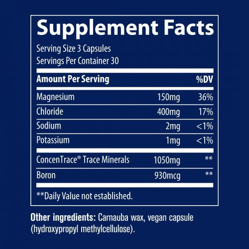 Trace Minerals ConcenTrace Trace Mineral Capsules Ioonilised mineraalkapslid 90 kapslit