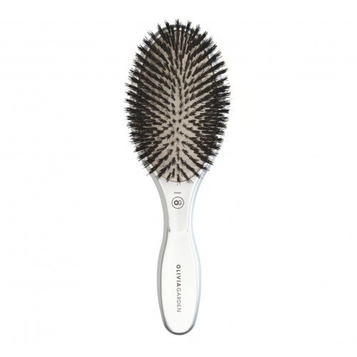 Olivia Garden Expert Care Oval Boar Bristles Silver Hairbrush 100% naturaalsete seaharjastega juuksehari